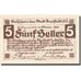 Banknote, Austria, Freistadt, 5 Heller, château, 1920 UNC(63) Mehl:FS 212a