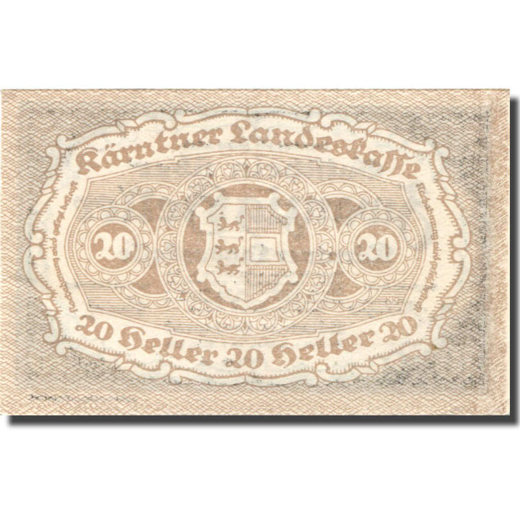 Banknote, Austria, Landesrat, 20 Heller, Blason, 1920 UNC(63) Mehl:FS 427
