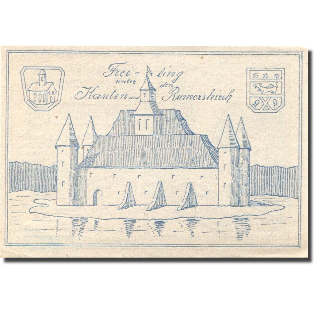 Banknote, Austria, Oftering, 10 Heller, château, 1920 UNC(63) blue Mehl:FS 706c