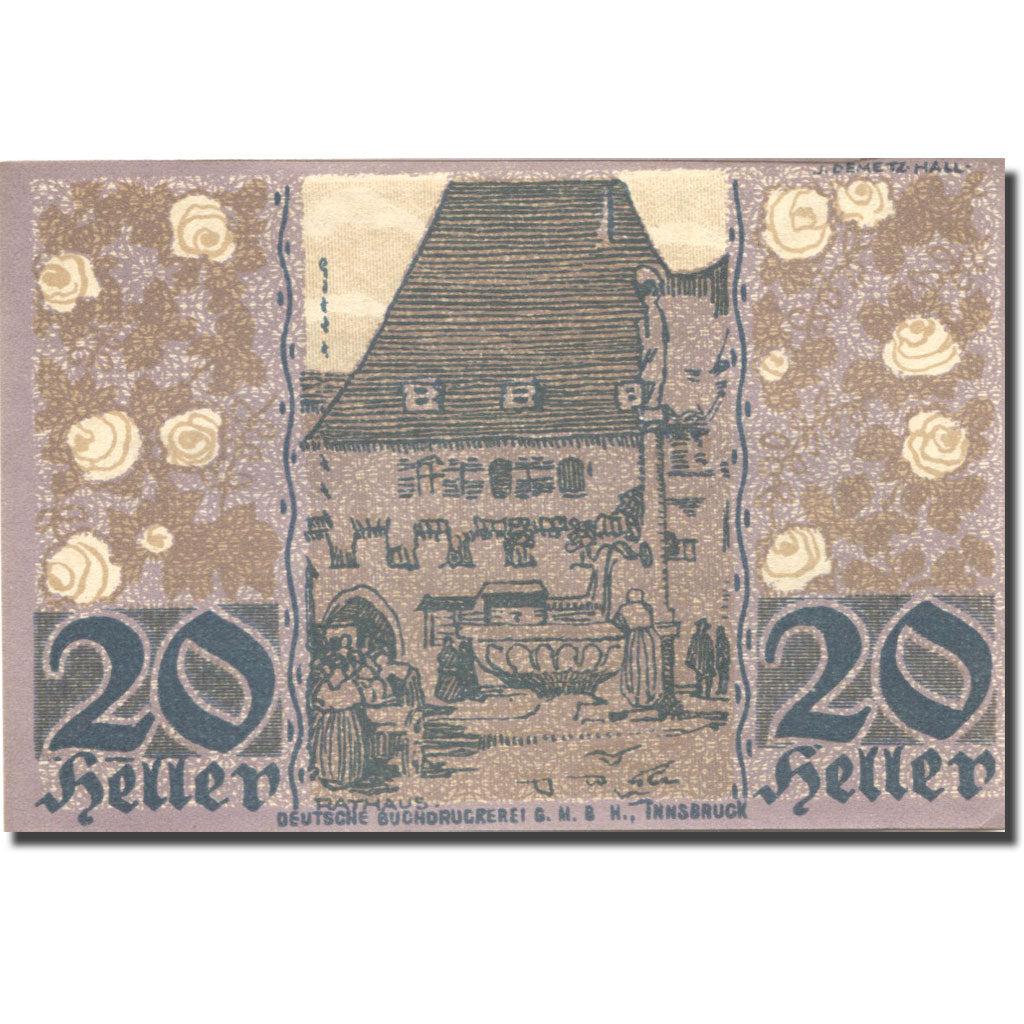 Banknote, Austria, Hall, 20 Heller, lavoir 1920-10-31, UNC(63) Mehl:FS 343a