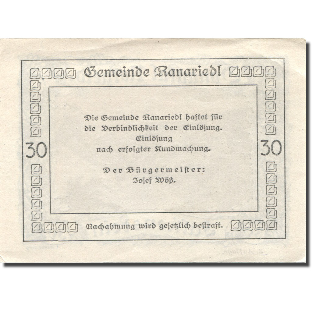 Banknote, Austria, Falkenstein, 30 Heller, ruine, AU(55-58), Mehl:FS 127h