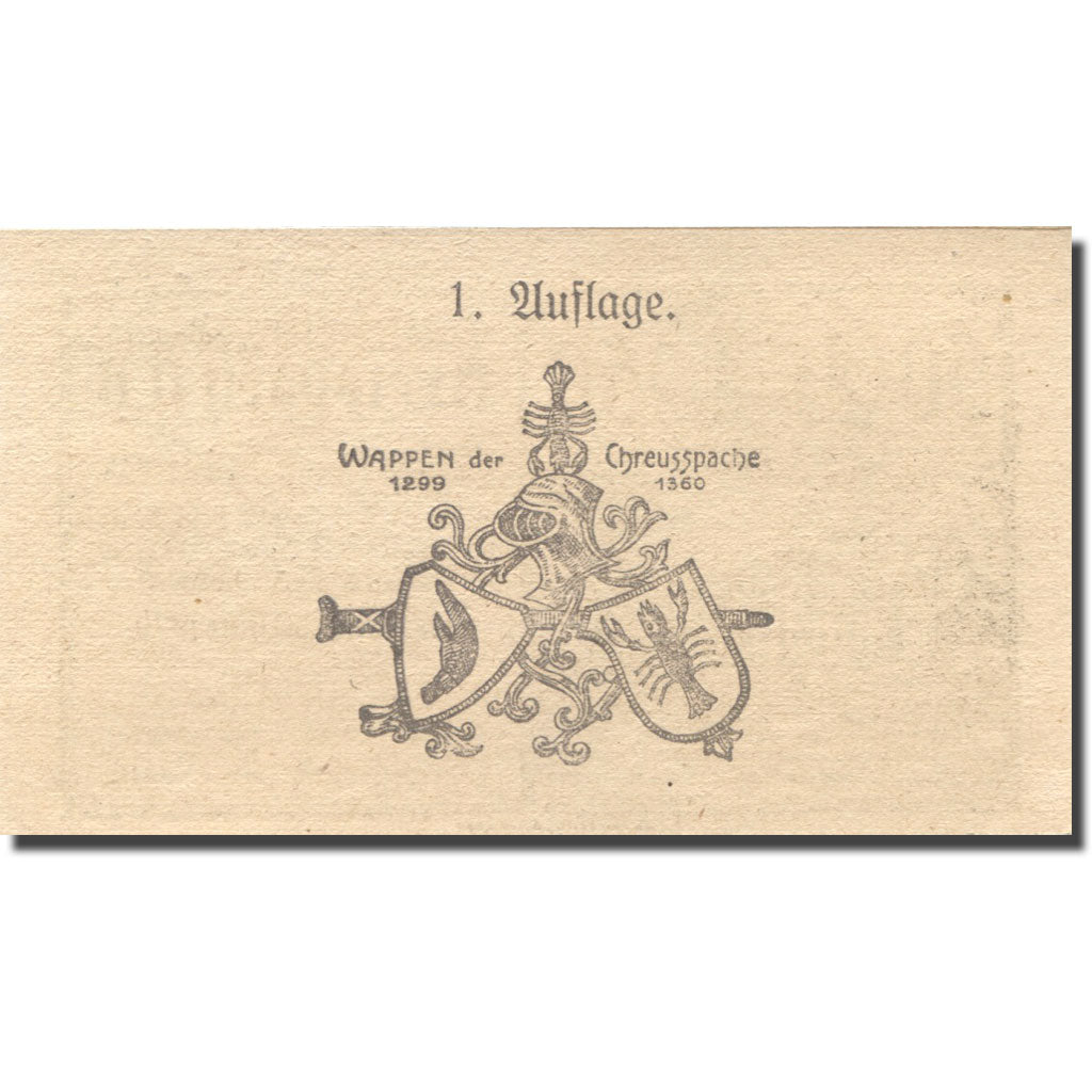 Banknote, Austria, Kreisbach, 50 Heller, château, 1920 UNC(63) Mehl:FS 386