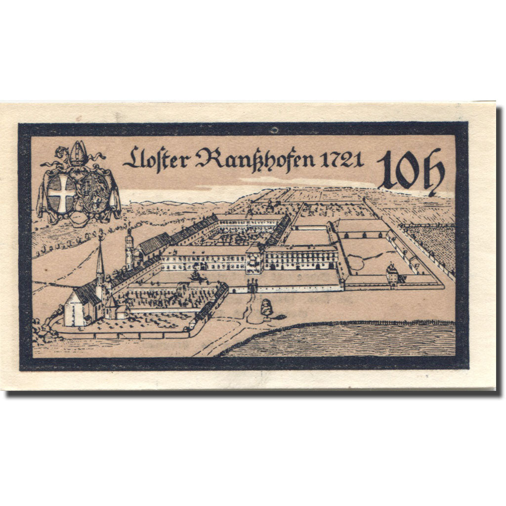 Banknote, Austria, Ranshofen, 10 Heller, château 1, 1920 UNC(63) brown FS 819Ad