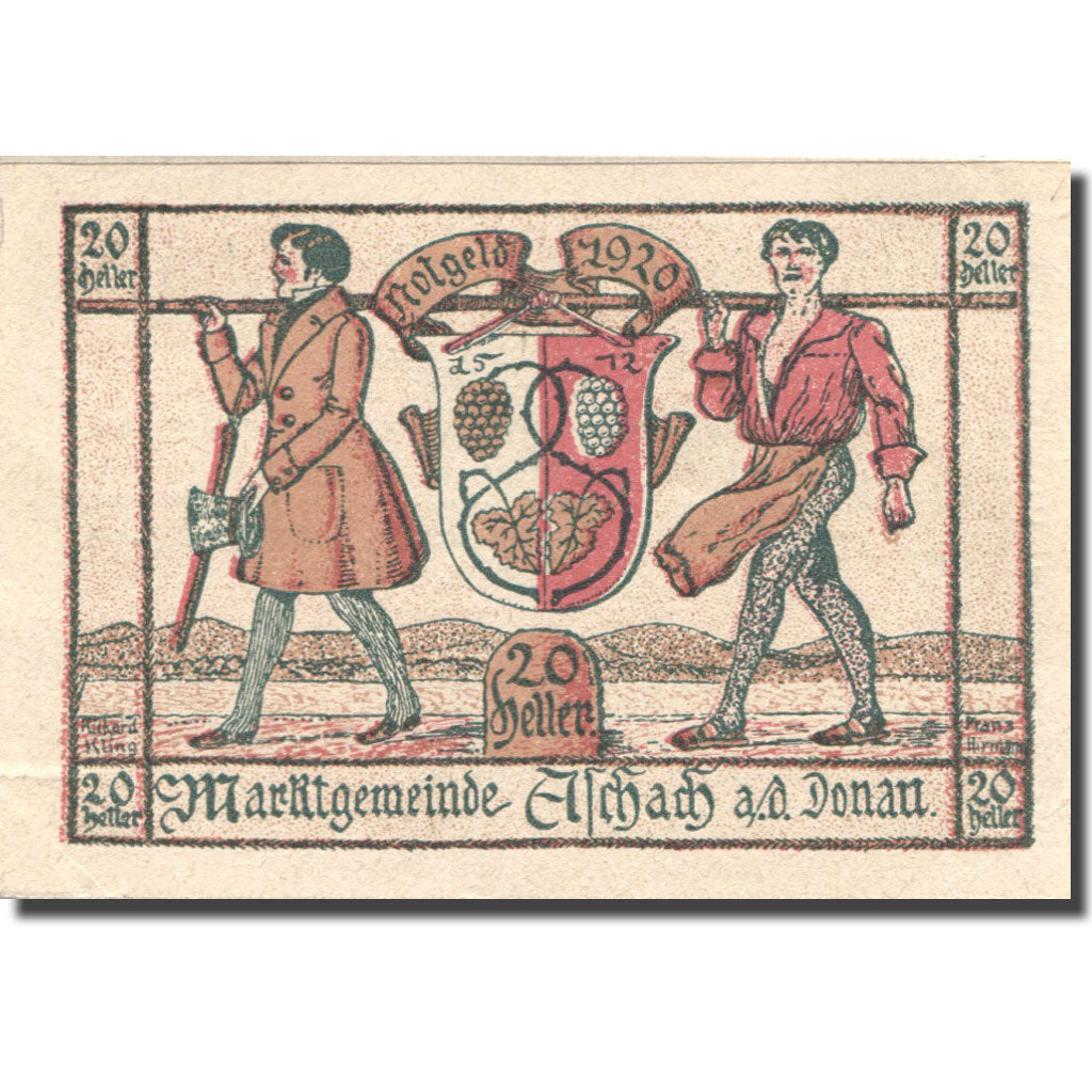 Banknote, Austria, Aschach a/d Donau 20 Heller, Blason, UNC(63), Mehl:FS 53IIb01