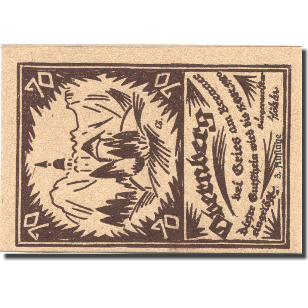 Banconote, Austria, Obernberg, 70 Heller, château 1, 1920 SPL Mehl:FS 685Ia