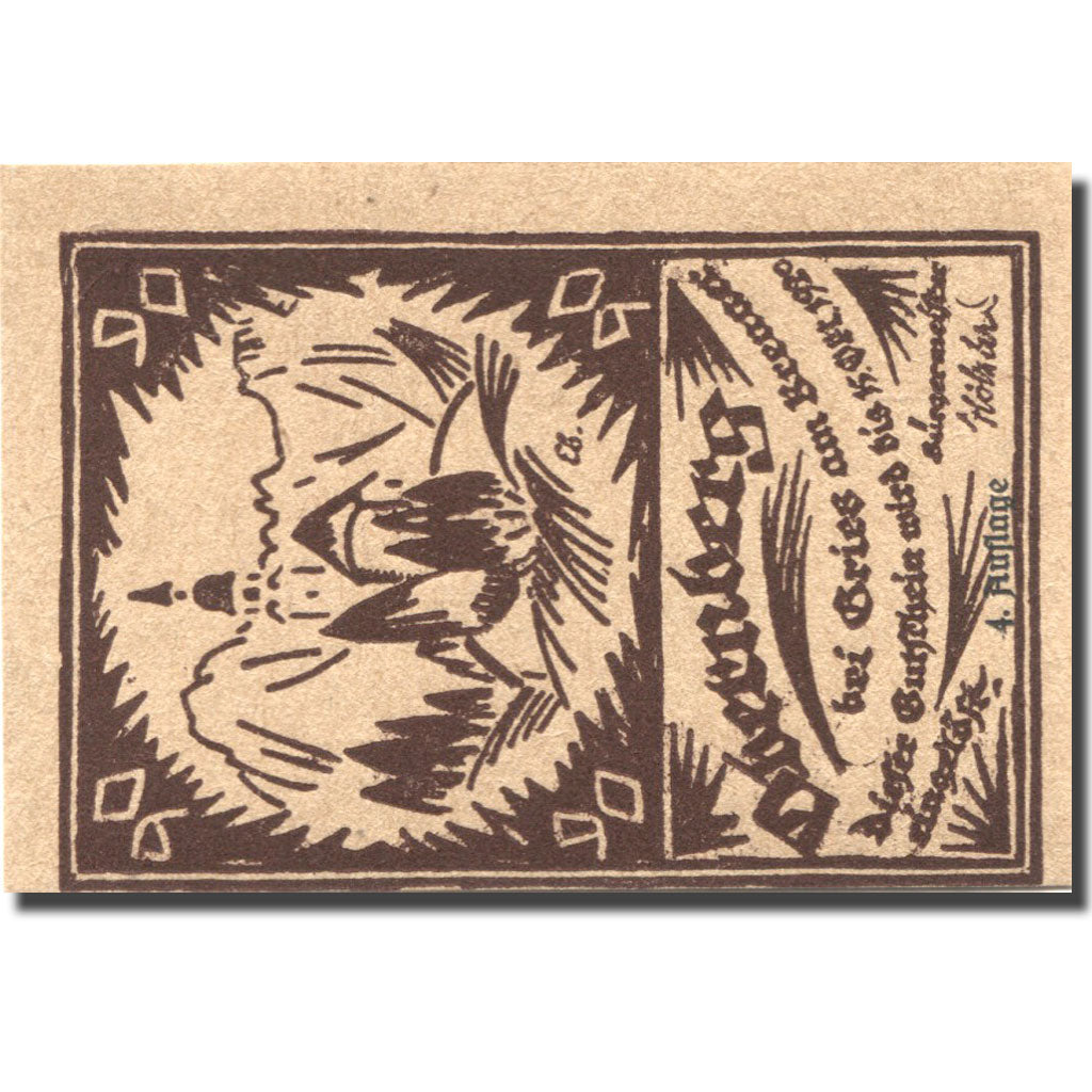 Banknote Austria Obernberg 90 Heller château 2, 1920 brown UNC(63) Mehl:FS 685Ia