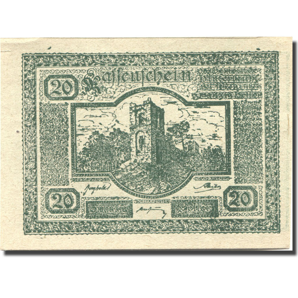 Banknote, Austria, Hinterbrühl, 20 Heller ruine 1920 green UNC(63) Mehl:FS 376Ia