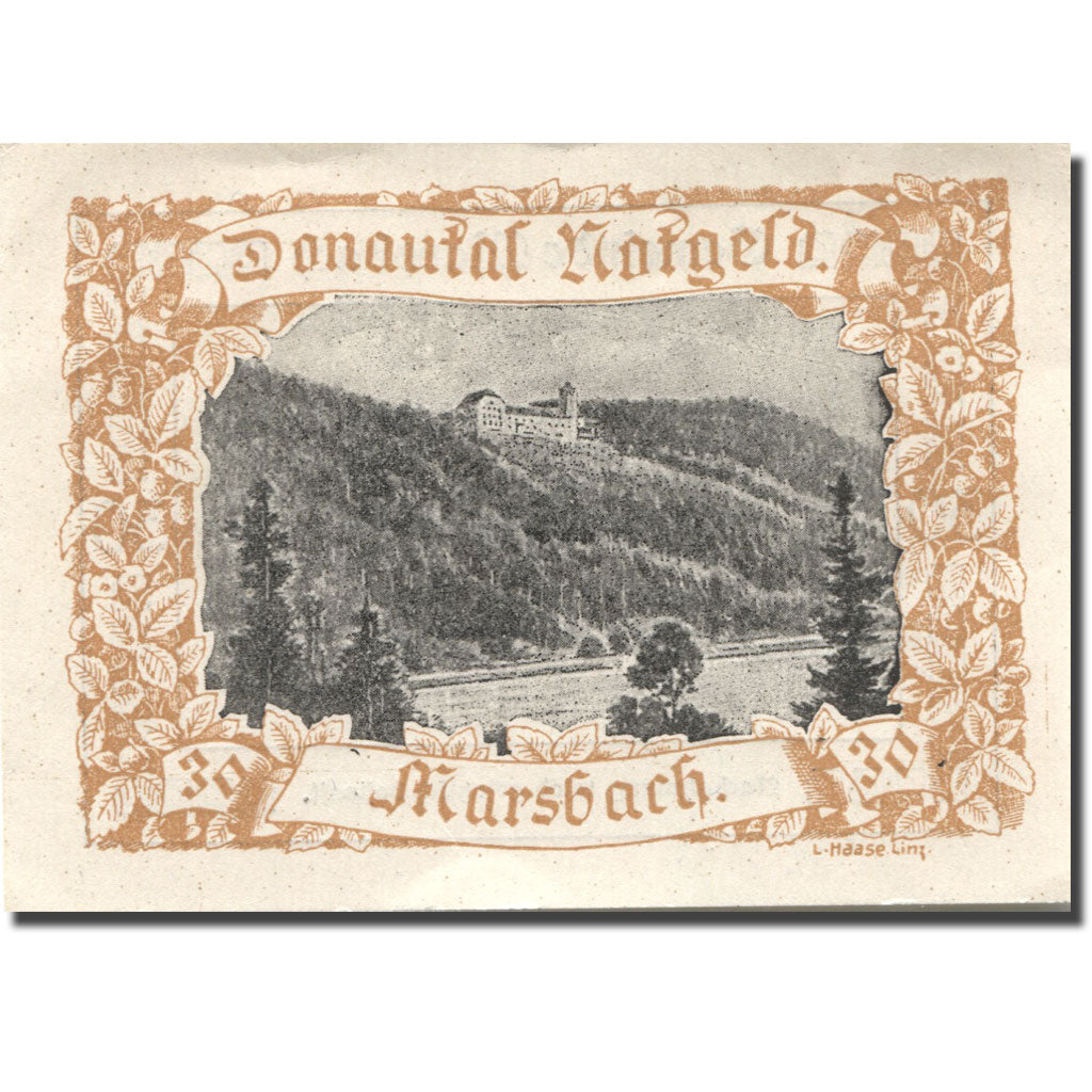 Banconote, Austria, Marsbach, 30 Heller, château, SPL, Mehl:FS 127a