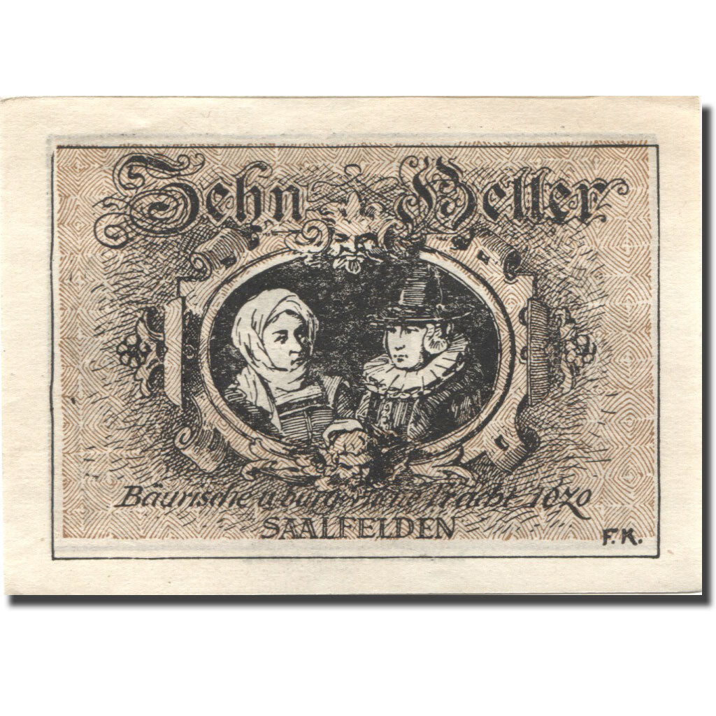 Banknote, Austria, Saalfelden, 10 Heller, ruine, UNC(63), Mehl:FS 859a