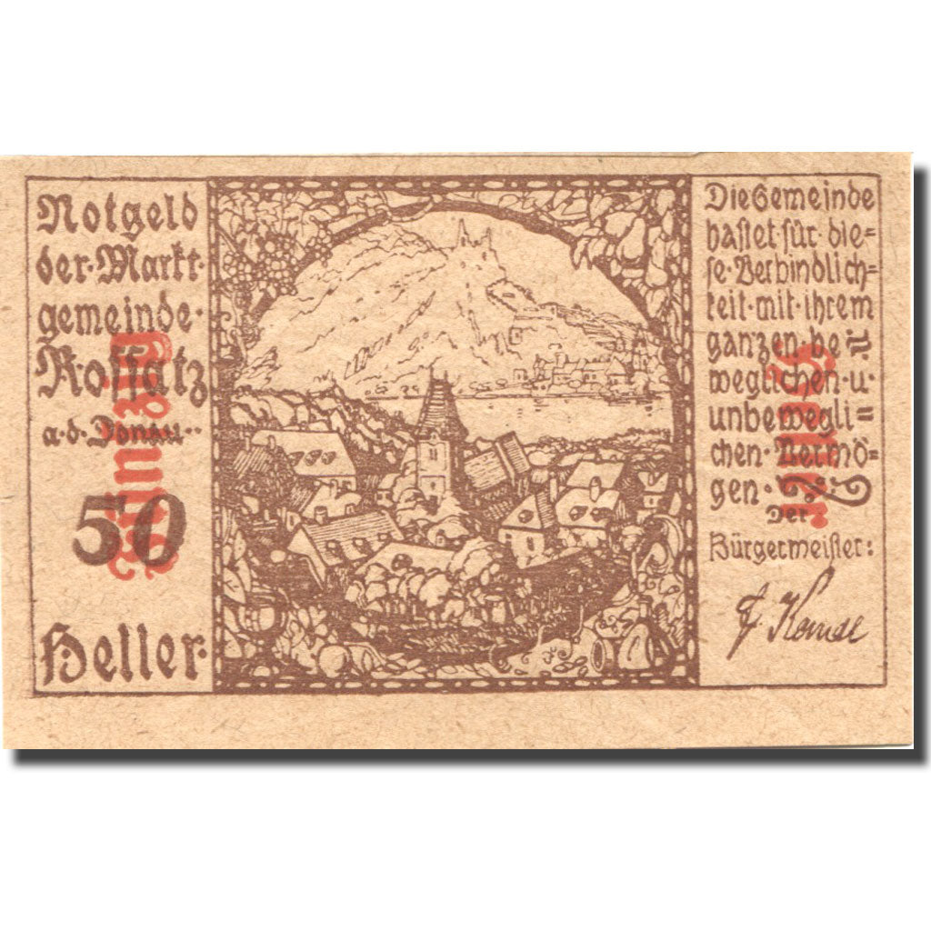 Banconote, Austria, Koffatz in der W., 50 Heller village, 1920 SPL- Mehl:FS 848a