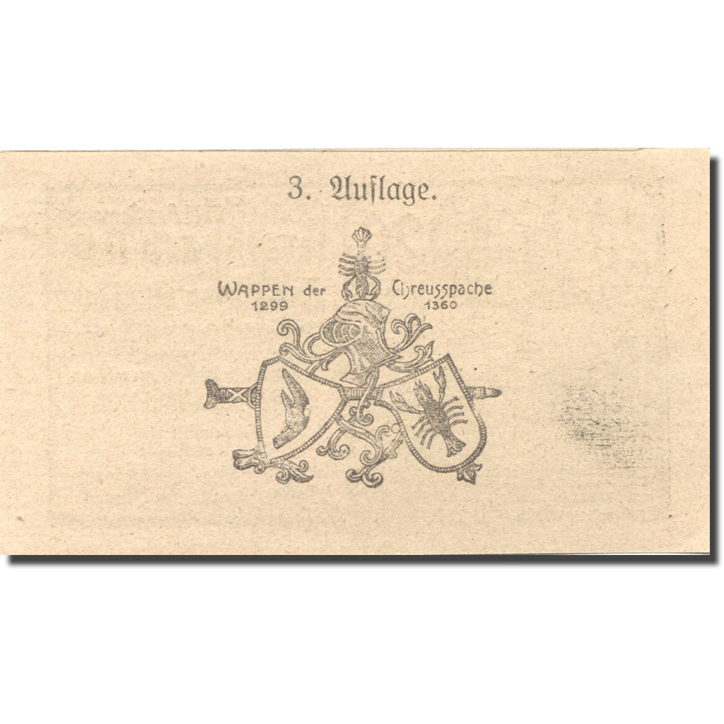 Banknote, Austria, Kreisbach, 20 Heller château 3, 1920 gold UNC(63) Mehl:FS 386