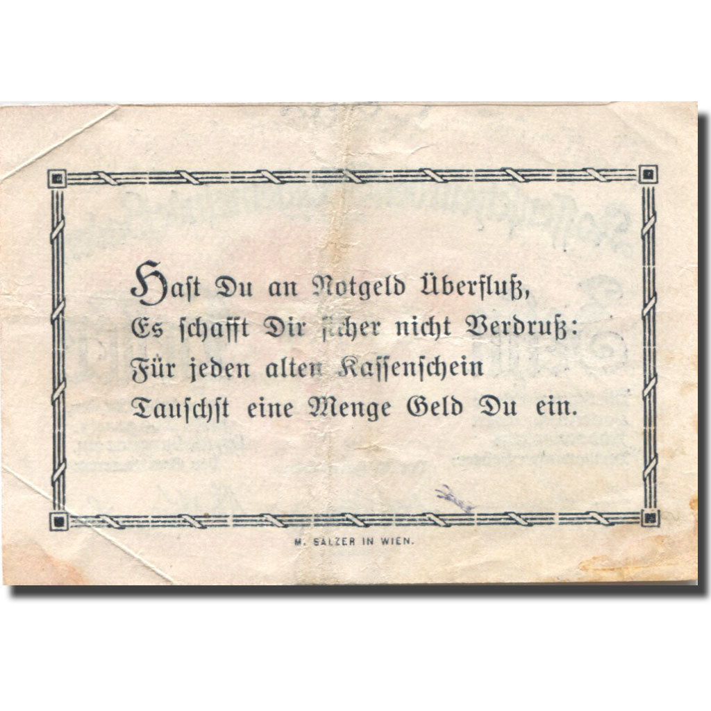 Banknote, Austria, Baden, 10 Heller, Blason, 1920 VF(20-25) Mehl:FS 74a