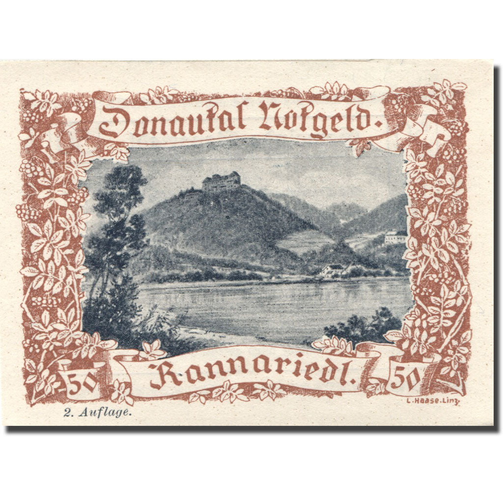Banknote, Austria, Rannariedl, 50 Heller, lac, UNC(63), Mehl:FS 127d