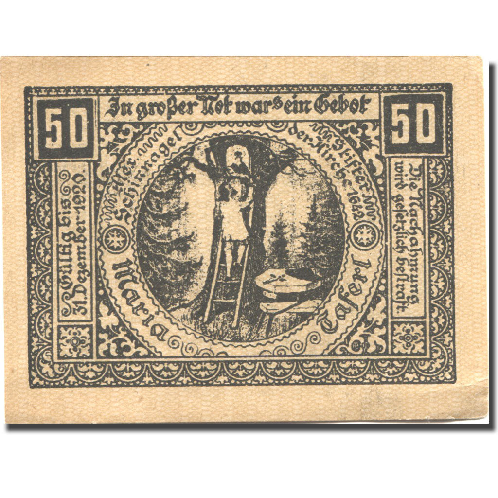Banknote, Austria, Maria Taferl, 50 Heller, Eglise, 1920 UNC(63) Mehl:FS 588