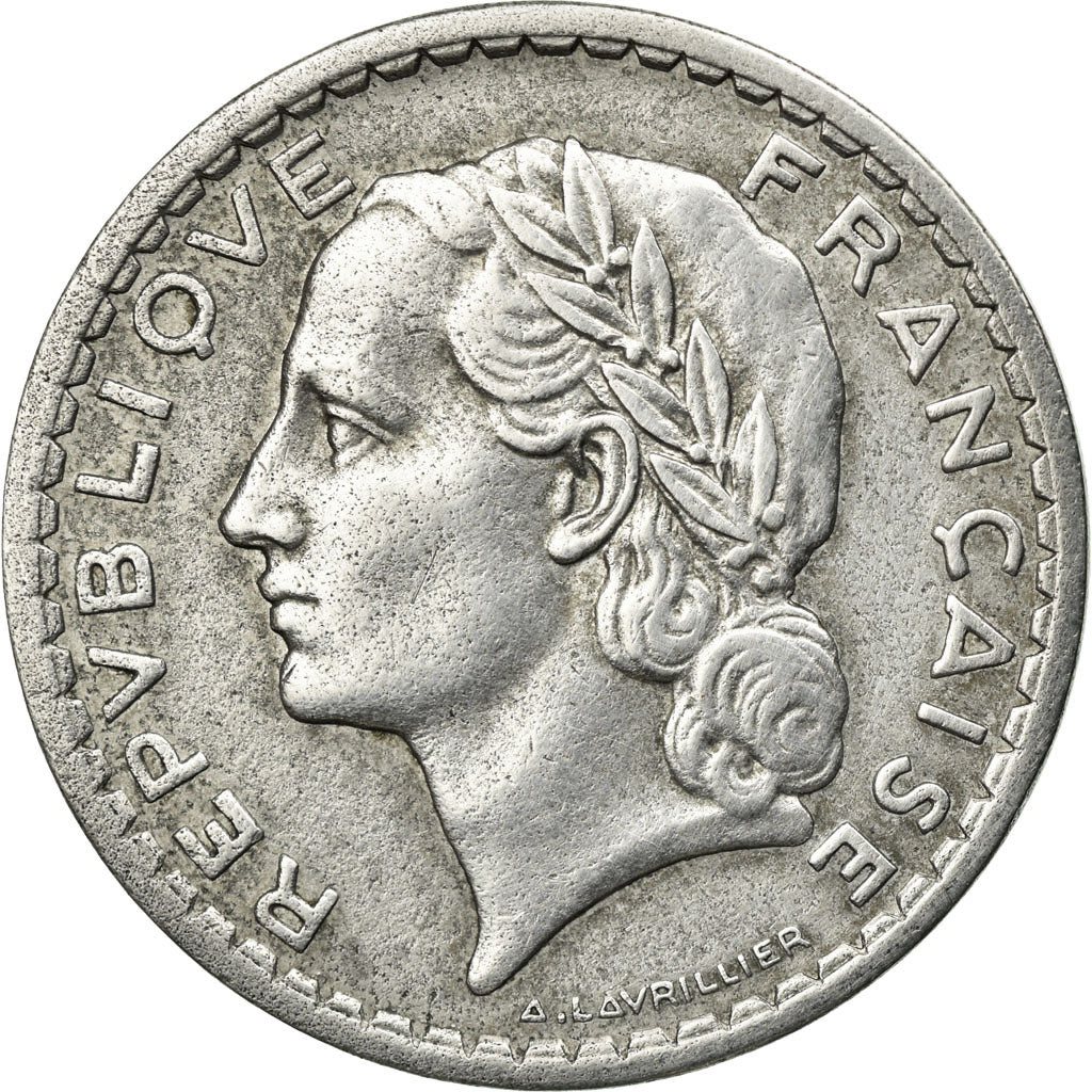 Coin, France, Lavrillier, 5 Francs, 1945, Beaumont le Roger, VF(30-35)