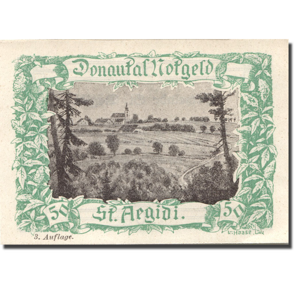 Banknote, Austria, St Aegidi, 50 Heller, champs, UNC(63), Mehl:FS 127i