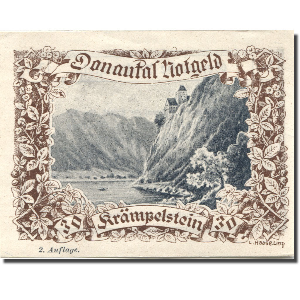 Banknote, Austria, Krämpelstein, 30 Heller, château, UNC(63) brown Mehl:FS 127d