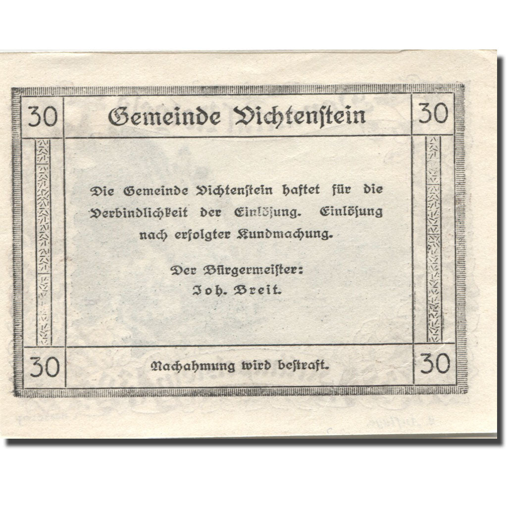 Banknote, Austria, Krämpelstein, 30 Heller, château, UNC(63) brown Mehl:FS 127d