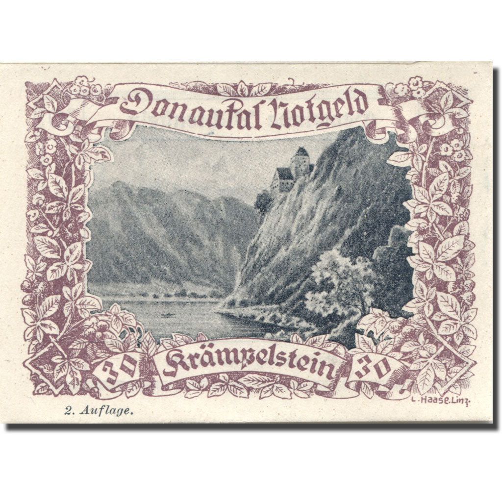 Banknote, Austria, Krämpelstein 30Heller, château 1, UNC(63) purple Mehl:FS 127d