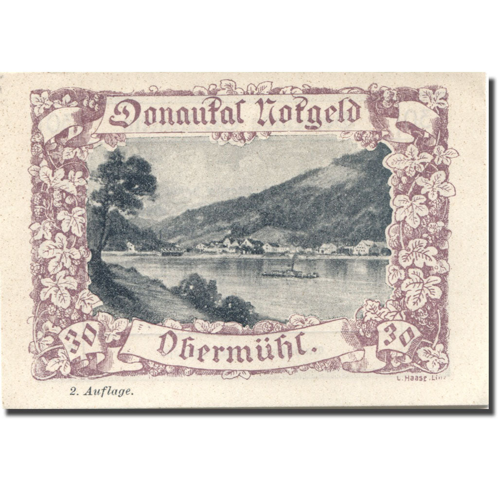 Banknote, Austria, Dhermühl, 30 Heller, village, UNC(63) purple Mehl:FS 127d
