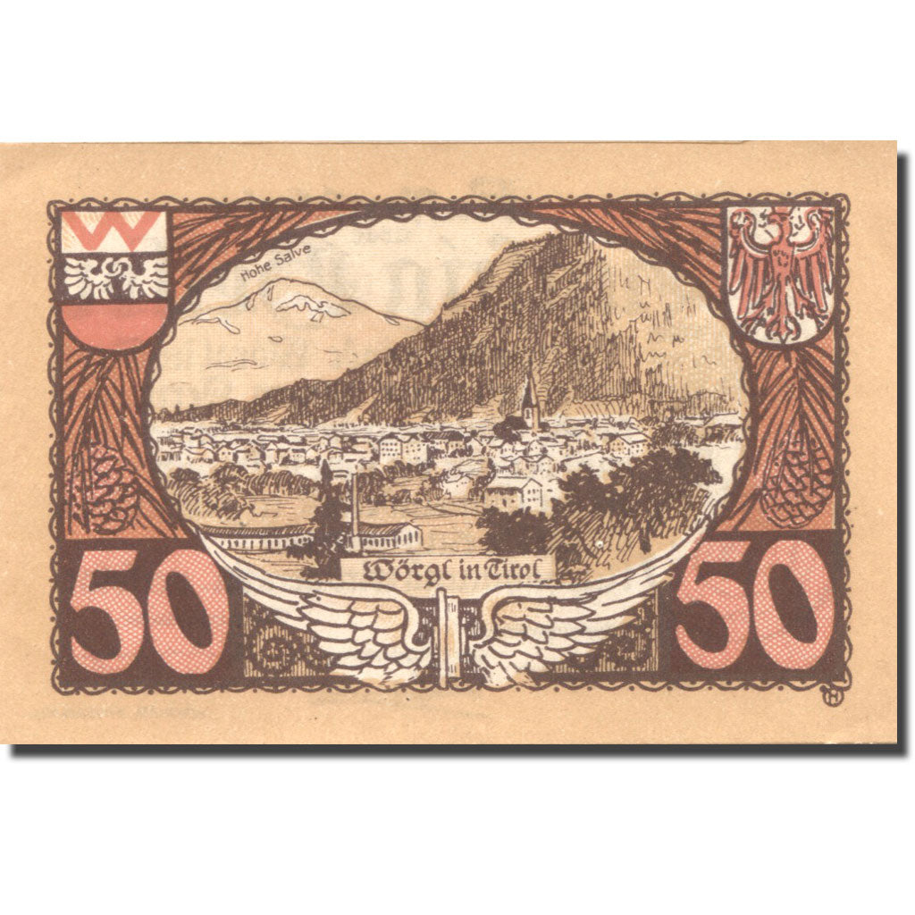 Banknote, Austria, Wörgl, 50 Heller, village 1920-12-31, UNC(63), Mehl:FS 1252a