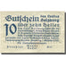 Banknote, Austria, Salzburg, 10 Heller face value 1919 EF(40-45) Mehl:FS 860I