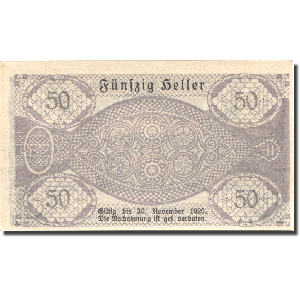 Banknote, Austria, St Thomas, 50 Heller, Eglise 1, 1920 UNC(63) Mehl:FS 938