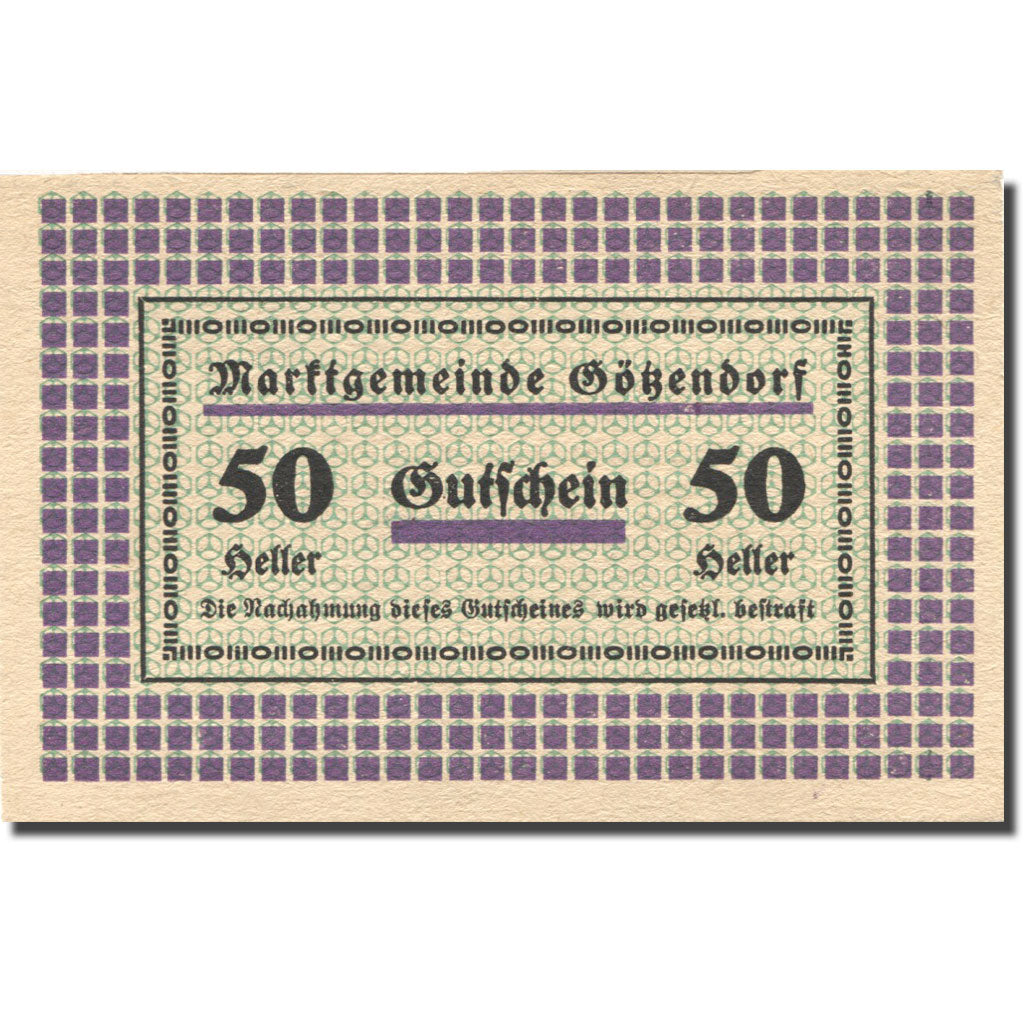 Banknote, Austria, Götzendorf, 50 Heller face value 1920 UNC(63) Mehl:FS 246I
