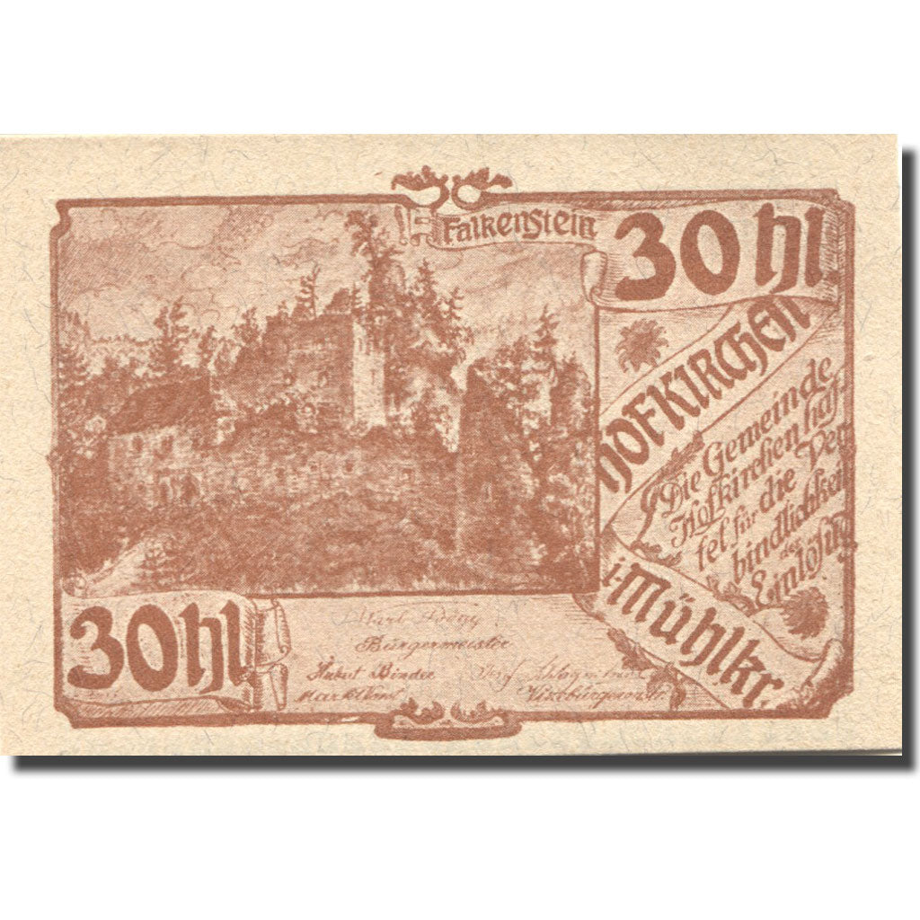 Banknote, Austria, Hofkirchen, 30 Heller, château, UNC(63), Mehl:FS 386Ib1