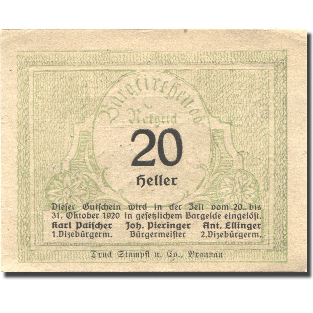 Banknote, Austria, Burg Torrhen, 20 Heller, château, UNC(63), Mehl:FS 379