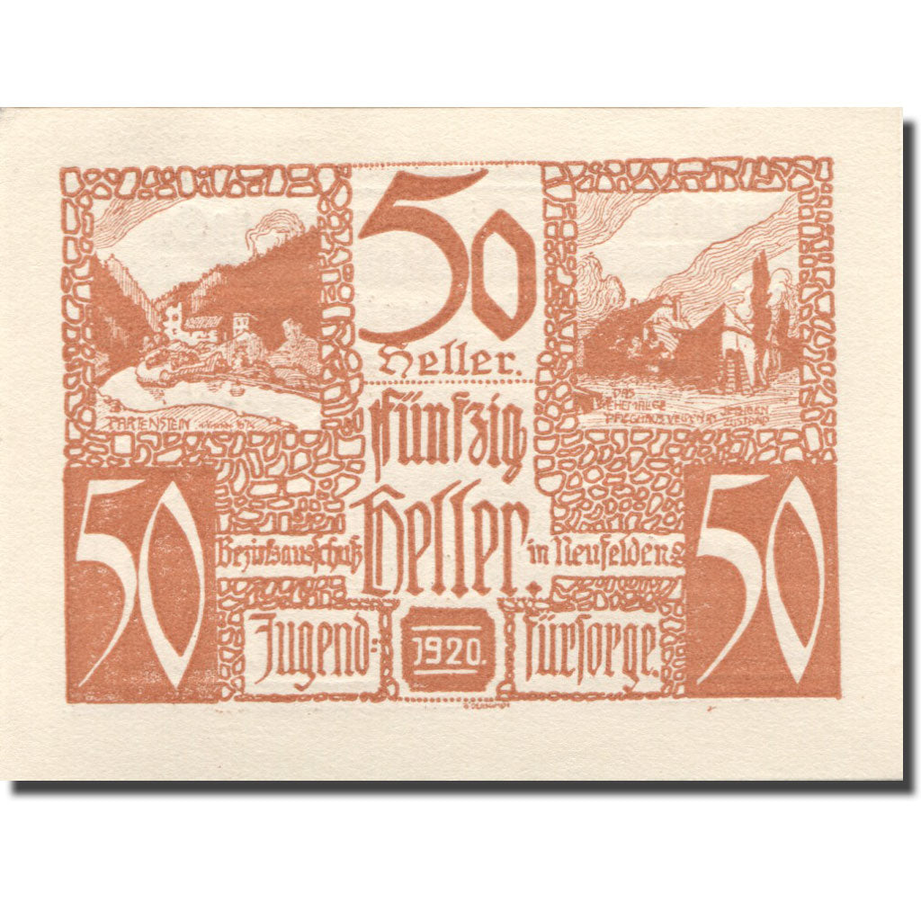 Banknote, Austria, Neufelden, 50 Heller, village, 1920, UNC(63), Mehl:FS 644