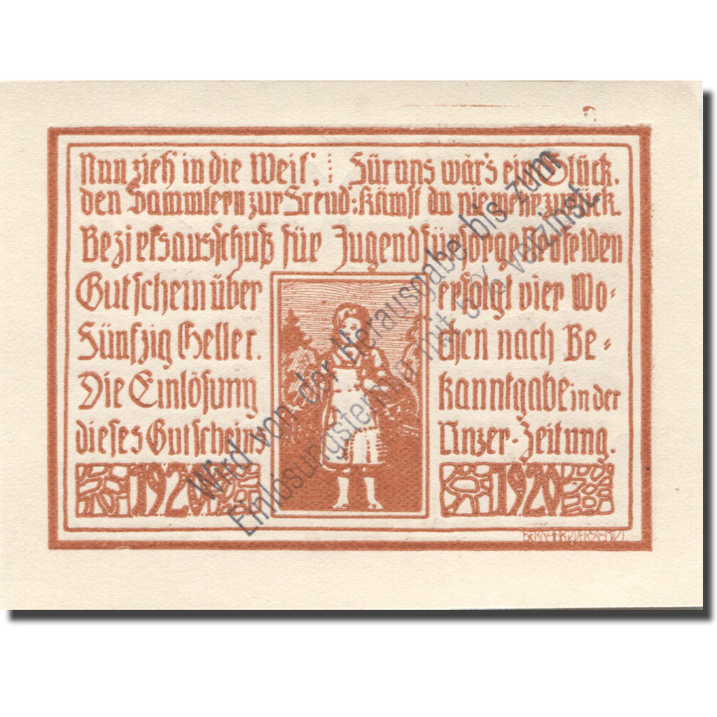 Banknote, Austria, Neufelden, 50 Heller, village, 1920, UNC(63), Mehl:FS 644