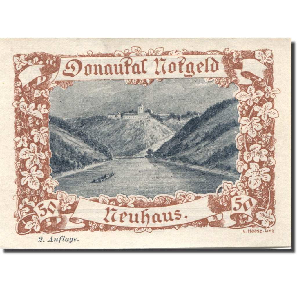 Banknote, Austria, Neuhaus, 50 Heller, fleuve, UNC(63) brown Mehl:FS 127d