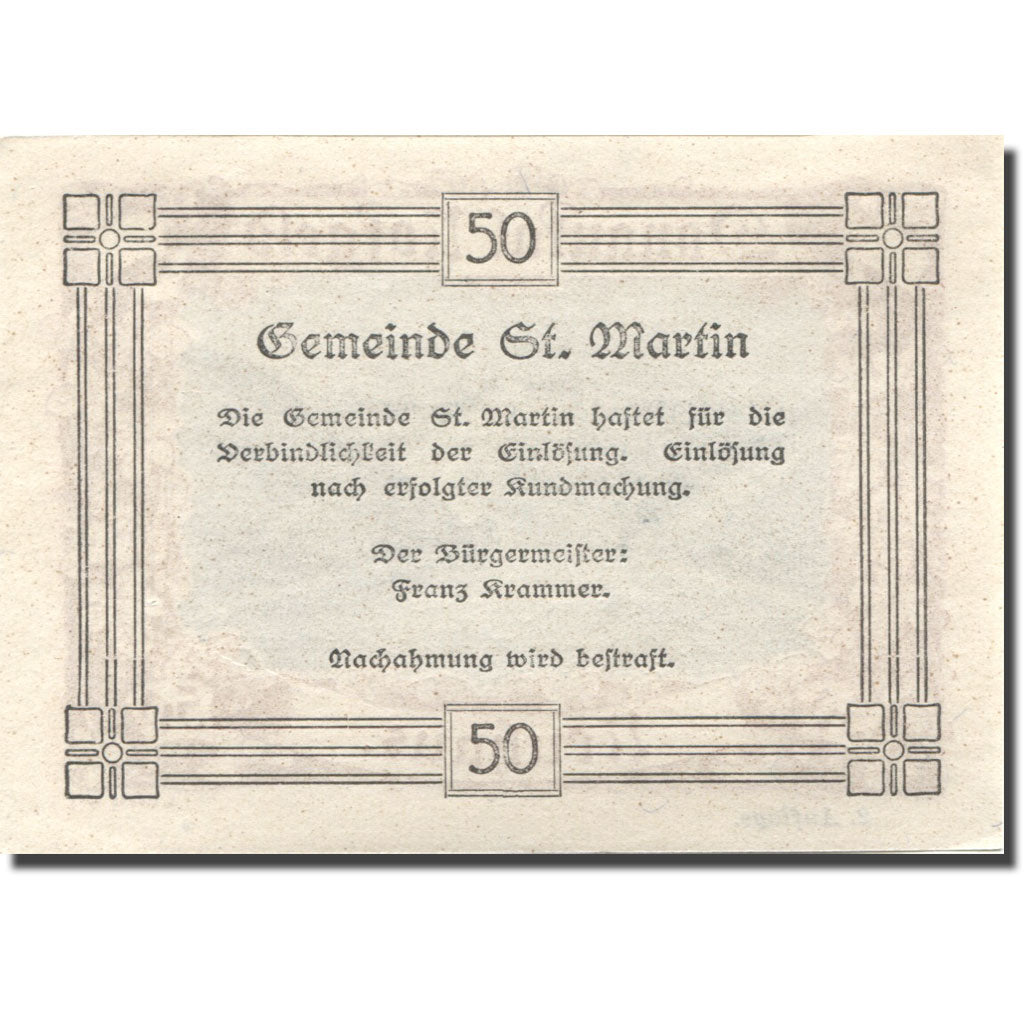 Banknote, Austria, Neuhaus, 50 Heller, fleuve, UNC(63) brown Mehl:FS 127d