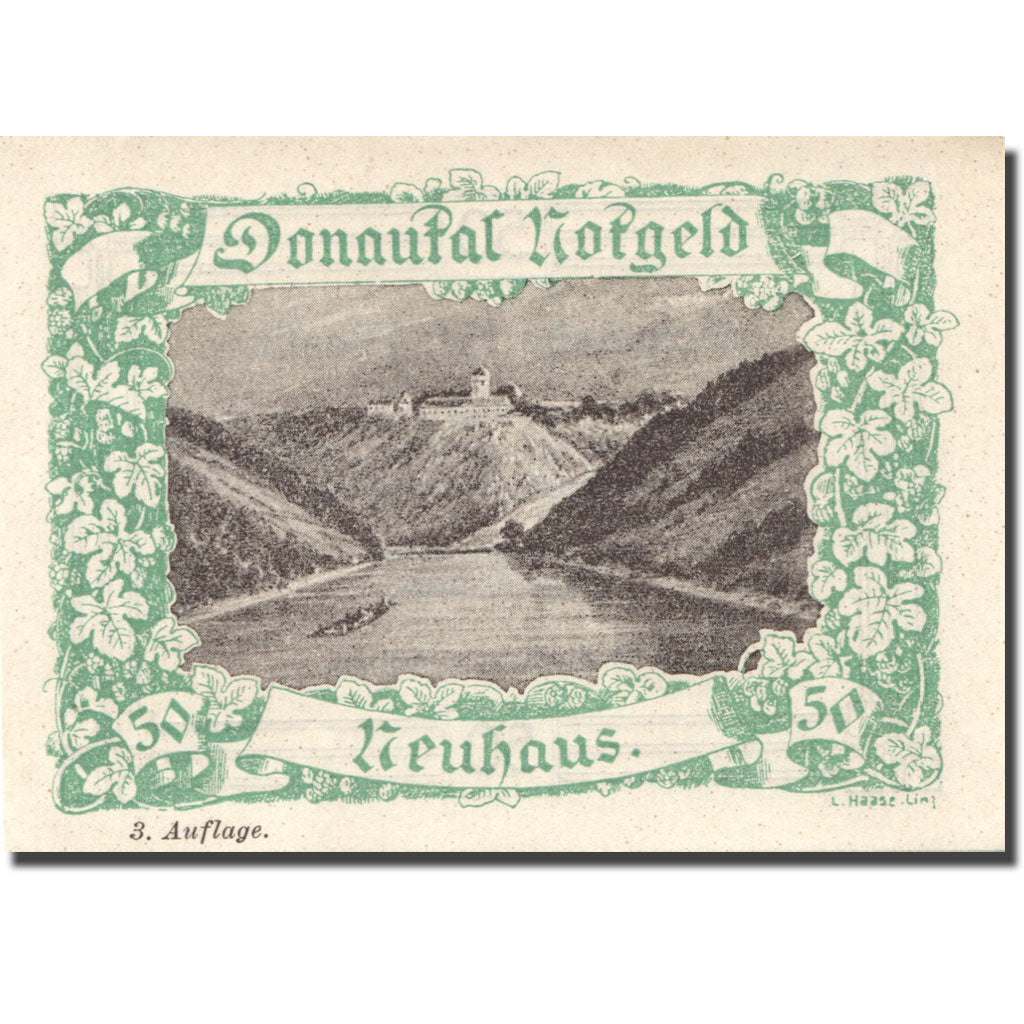 Banknote, Austria, Neuhaus, 50 Heller, fleuve 1, UNC(63) green Mehl:FS 127i