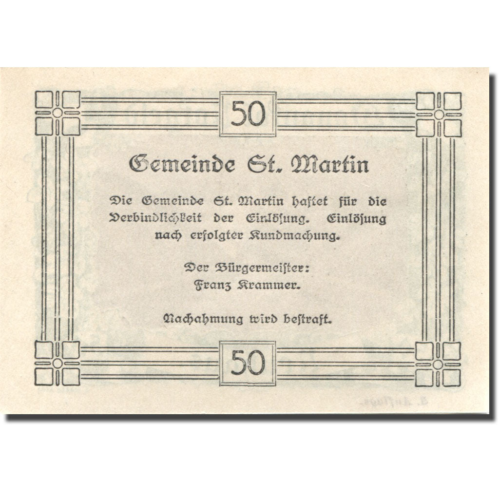 Banknote, Austria, Neuhaus, 50 Heller, fleuve 1, UNC(63) green Mehl:FS 127i