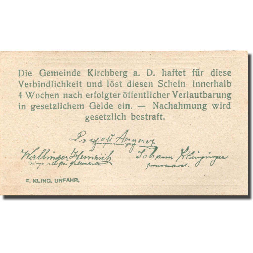 Banknote, Austria, Kirchberg, 10 Heller, Eglise, UNC(63), Mehl:FS 441b