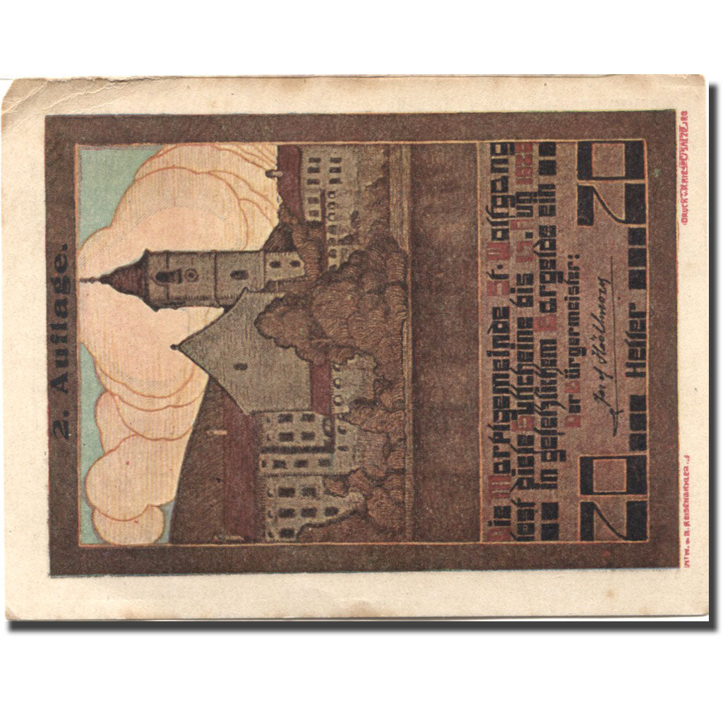 Geldschein, Österreich, St Wolfgang, 20 Heller, Eglise 1920 VZ  Mehl:FS 947a