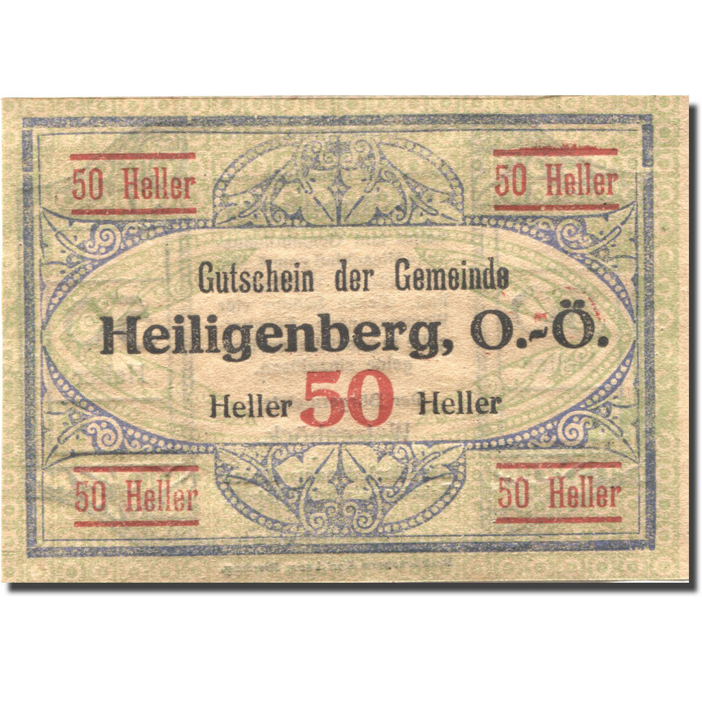 Banknote, Austria, Heiligenberg, 50 Heller face value 1, 1920 SPL Mehl:FS 361Ia