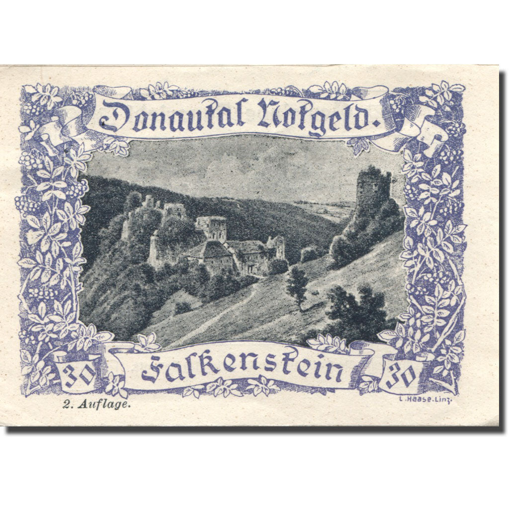 Banknote, Austria, Falkenstein, 30 Heller, château, UNC(63) purple Mehl:FS 127f
