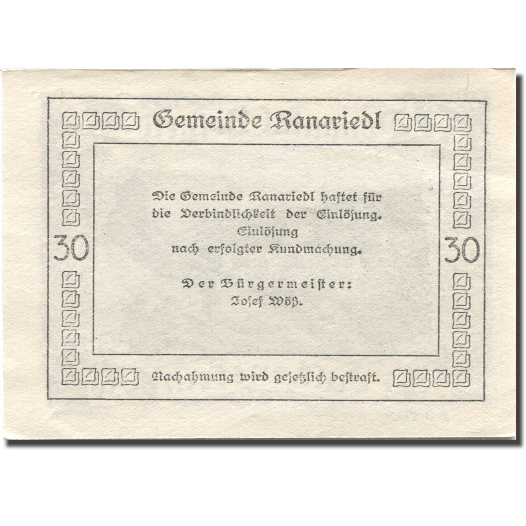 Banknote, Austria, Falkenstein, 30 Heller, château, UNC(63) purple Mehl:FS 127f