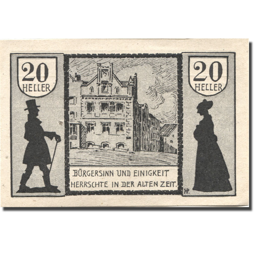 Banknote, Austria, Schärding, 20 Heller, Blason, 1920 UNC(63) Mehl:FS 951IIa