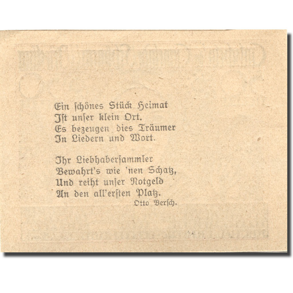 Banknote, Austria, Schönau, 50 Heller, personnage 1, 1920 UNC(63) Mehl:FS 965a