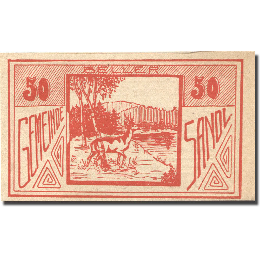 Banknote, Austria, Sandl, 50 Heller, cerf 1920-09-30, UNC(63), Mehl:FS 874Ia