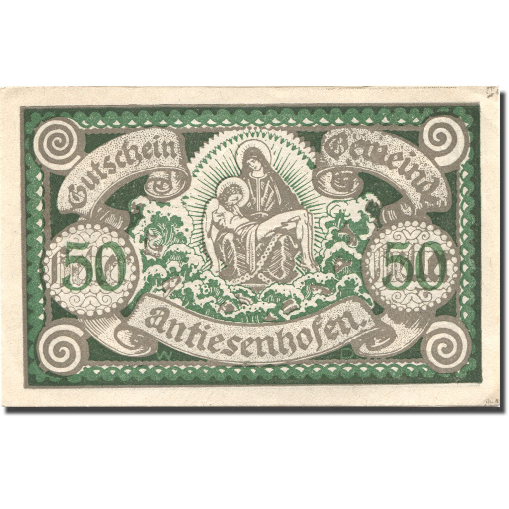 Banknote, Austria, Antiesenhofen, 50 Heller, Eglise, 1920 UNC(63) Mehl:FS 47Bb