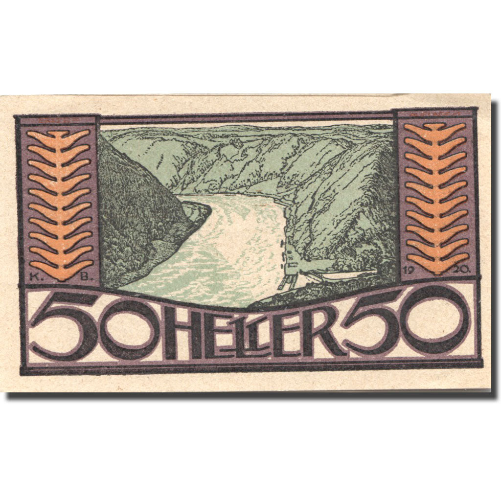 Geldschein, Österreich, Kirchberg, 50 Heller, fleuve, UNZ-, Mehl:FS 441c