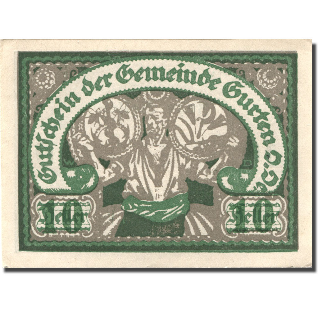 Banknote, Austria, Gurten, 10 Heller, personnage, 1920 UNC(63) Mehl:FS 312