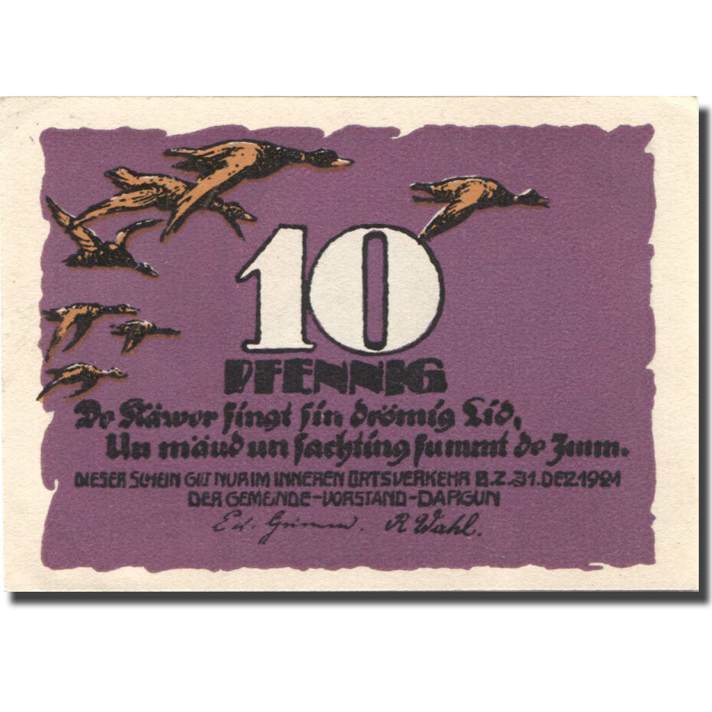Banknote, Germany, Dargun, 10 Pfennig, Eglise, 1921 UNC(63) Mehl:257.1