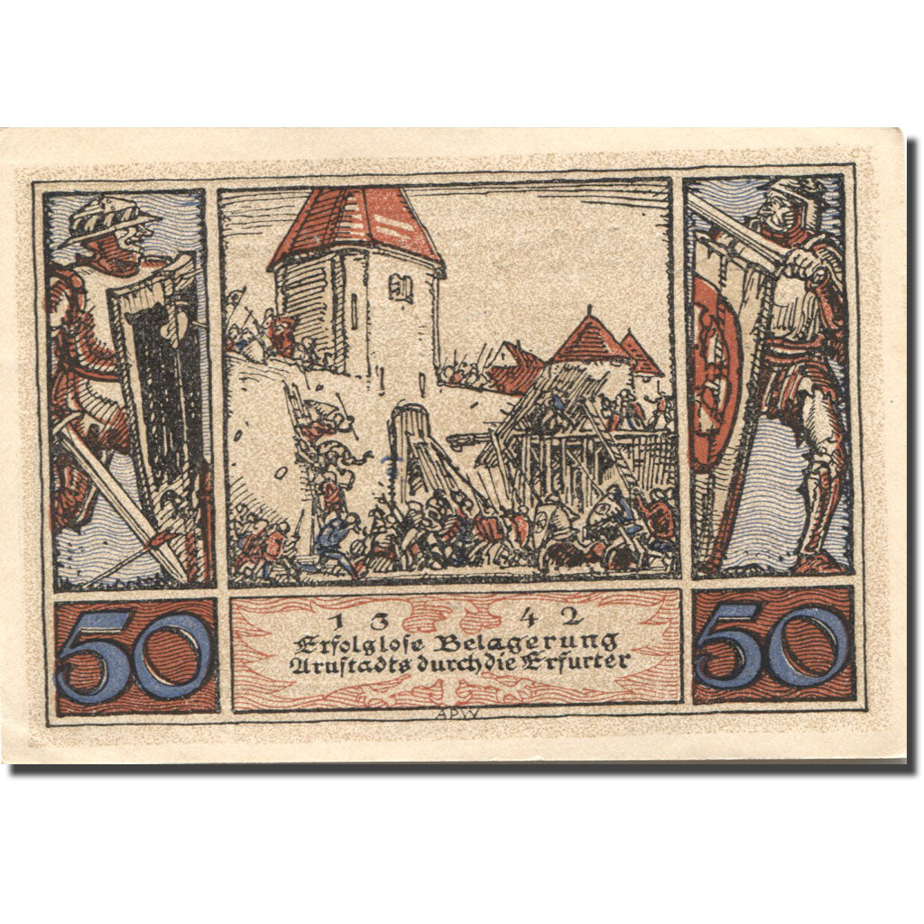 Banknote, Germany, Arnstadt, 50 Pfennig, Bataille, 1921, UNC(63), Mehl:43.3a