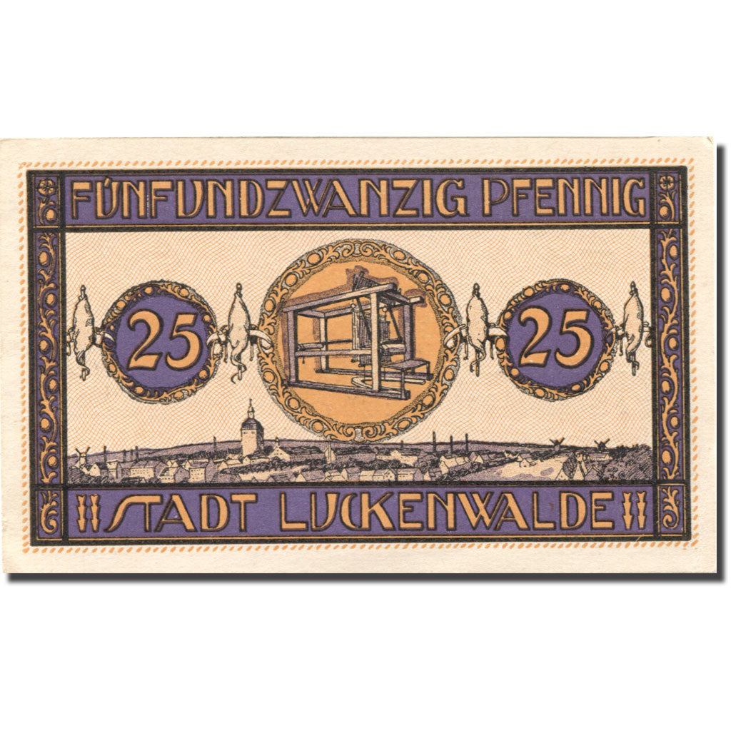 Banknote, Germany, Lunckenwalde, 25 Pfennig, Blason, 1922 UNC(63) Mehl:817.1